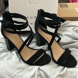 LC Lauren Conrad Black Heels -9 Wide