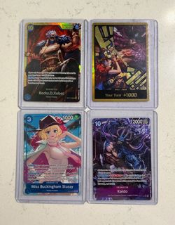 One Piece OP-17 Card Lot - Gold DON Stussy Kaido AA Xebec