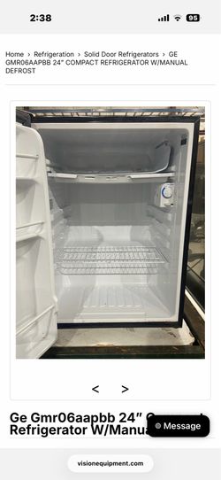 24 in GE black compact refrigerator w/manual defrost
