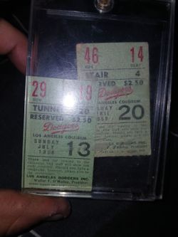 1958 vintage collector Dodger tickets