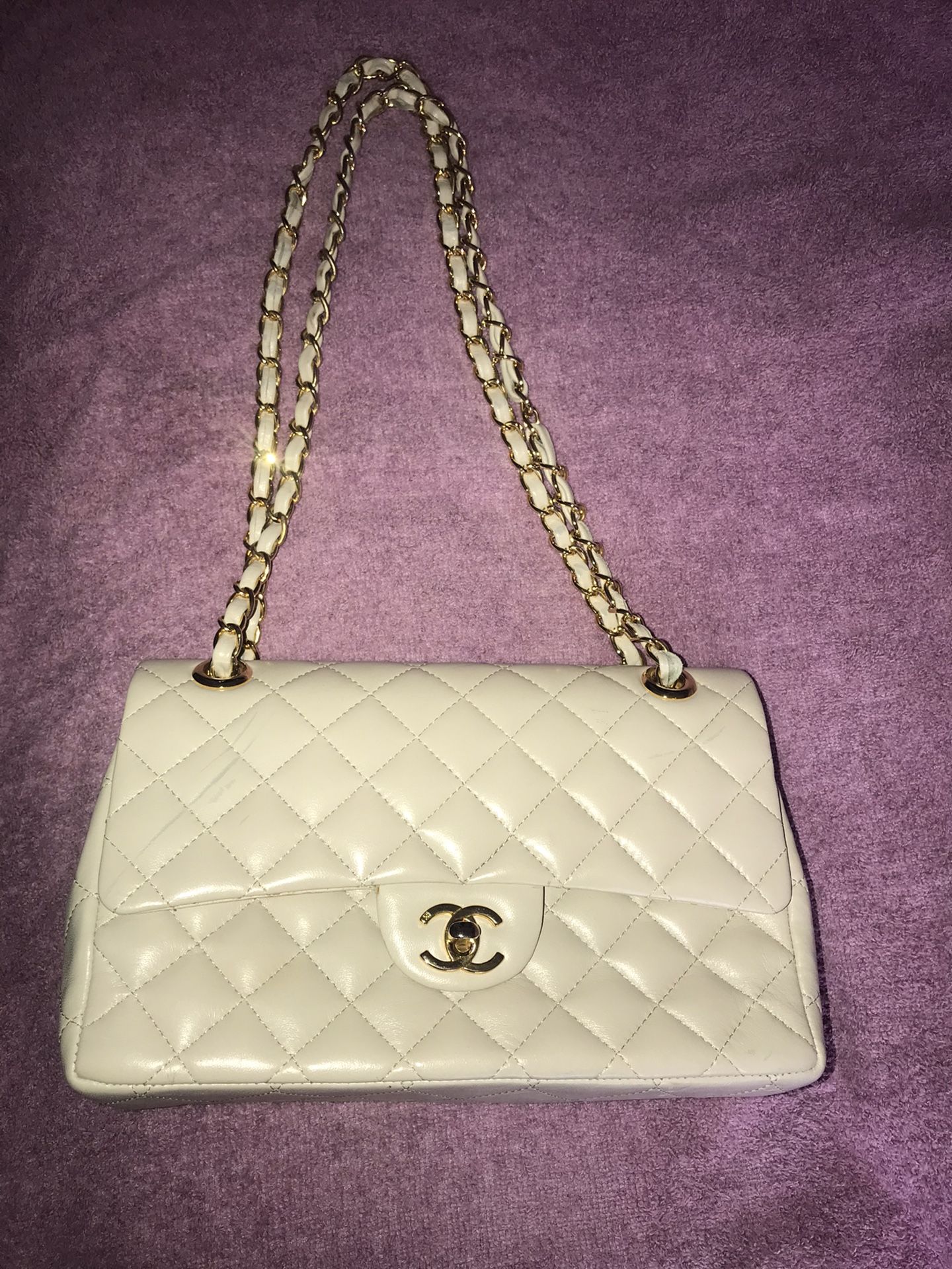 CHANEL- CLASSIC DOUBLE FLAP BAG QUILTED CAVIER