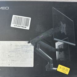 EVEO Premium Dual Monitor Mount 14"-35” Dual Monitor Arm VESA Bracket Adjustable Height Gas Spring Dual Monitor Stand, Screen Full Motion Dual Monitor