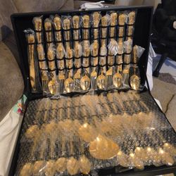 Gold Plated Silverware Serving For 12. New In Box. Never Used $125.00.