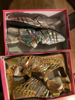 Sale BrandNew Sandal Shoes Gold Or Silver With Box