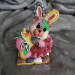 Decorative Patch Work Bunny Rabbit Figurine