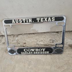 Cowboy Harley Davidson Austin, Texas Motorcycle Plate Frame