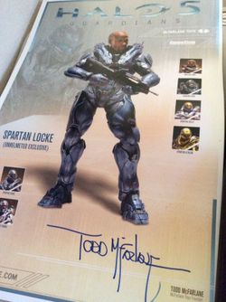 Todd Mcfarlane signed Halo 5 poster