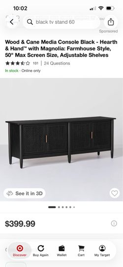 TARGET - TV stand, black with gold handles