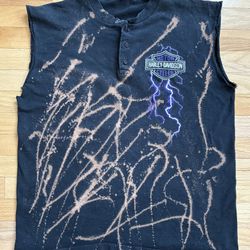 Vintage Harley Davidson Y2K Lightning Bleached Sarasota Florida Tank Mens Size L  