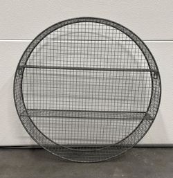 Grey wire round shelf 25”