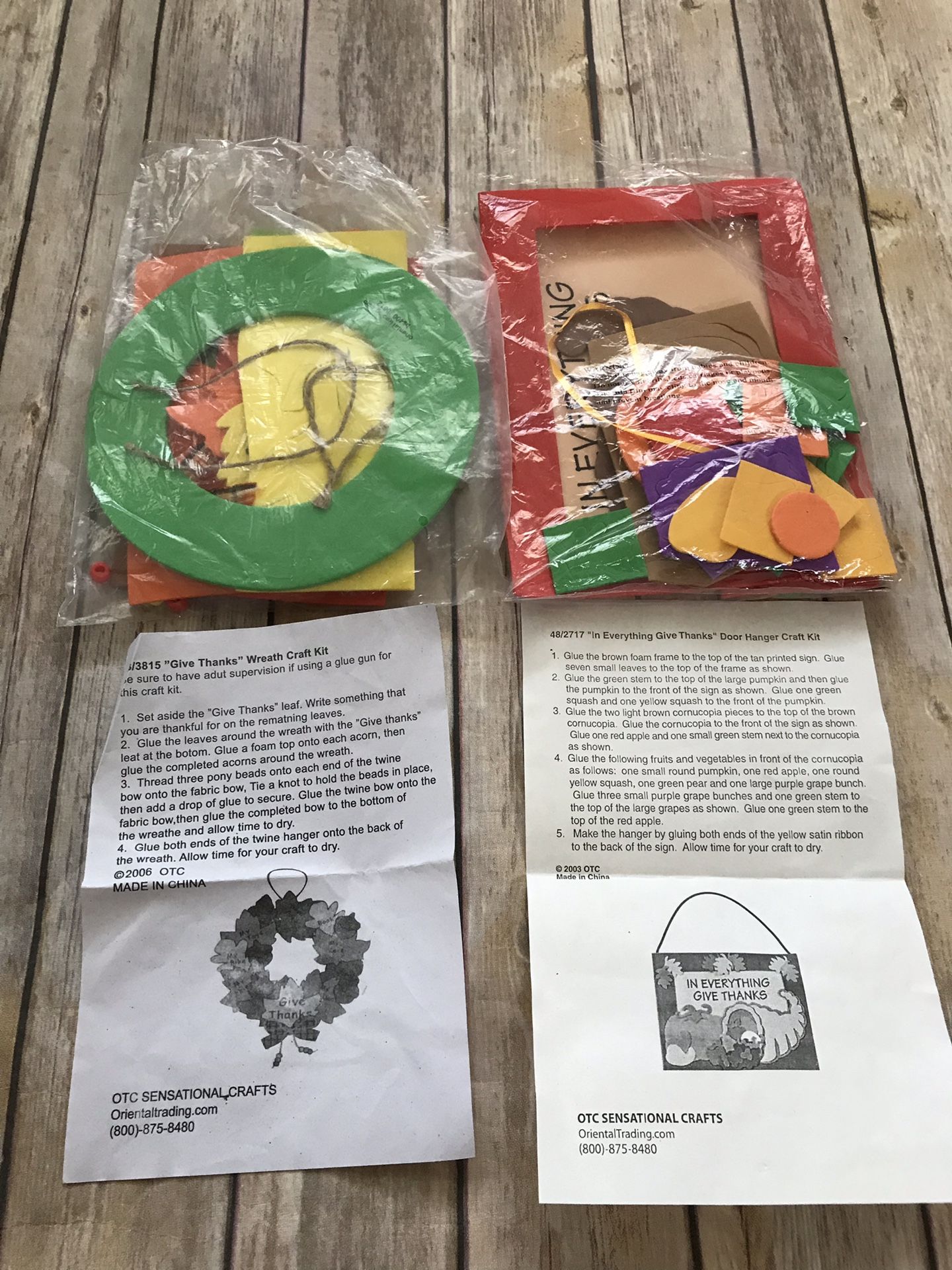 Kids Thanksgiving Craft Kits Door Hanger / Wreath