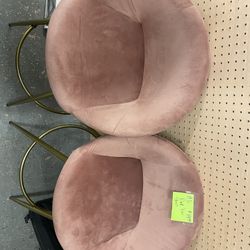 Pink Suede Bar Stools 