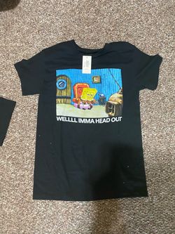 SpongeBob SquarePants Well Imma Head Out Meme Adult Mens T-Shirt Size Medium NEW