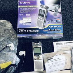 Sony Handheld Voice Recorder Model ICD-MX20 Brand New