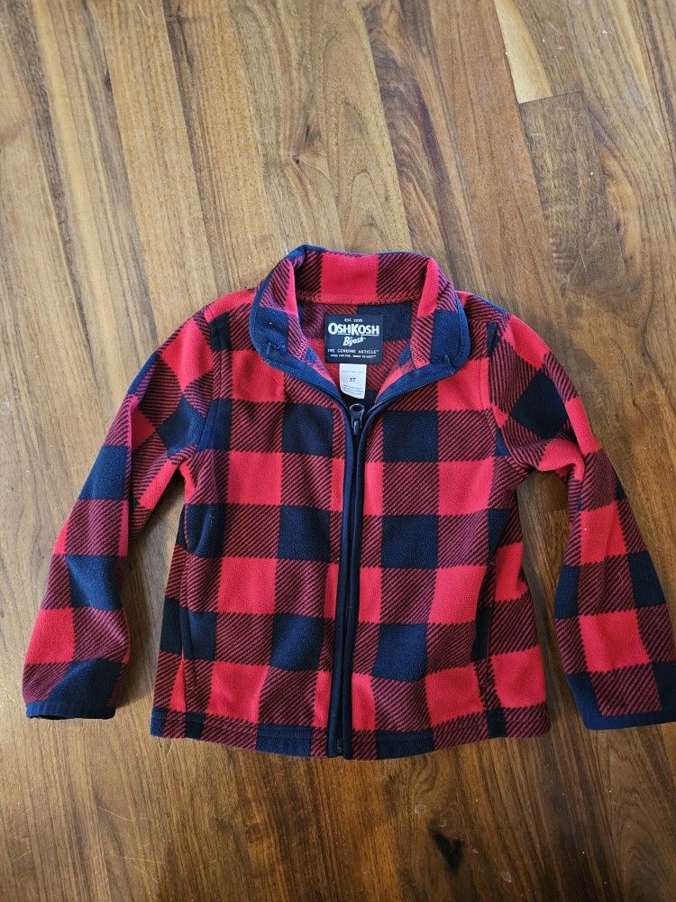 Kids Plaid Fleece Jacket 3T