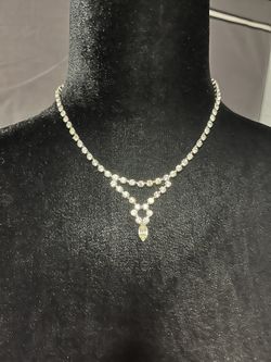 Vintage Faux Diamond Necklace 