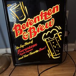 VTG Berentzen & Brew Apple Liqueur Wall Hanging Lighted Beer Sign Advertisement