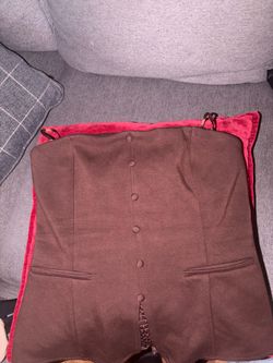 Brown strapless shirt Size L