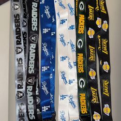 Dodgers, Packers, Raiders And Lakers Keychain Lanyards