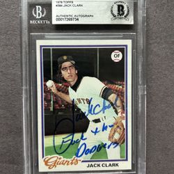 Vintage 1978 Topps Jack Clark 2nd yr. signed. Beckett Authenticated Autograph. Negotiable 