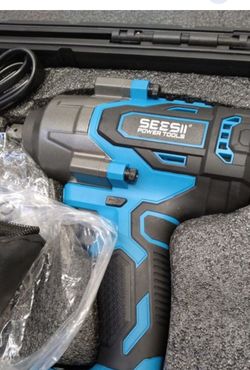Seesii 1000N.m Cordless Impact Wrench Kit 1/2-Inch Brushless with 46Pc Socket Set