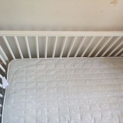 Pottery Barn Kids Infant And Toddler Crib, Bed And Mattress With sheets