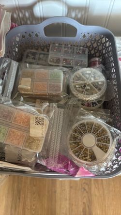 Nail Art Supplies Bundle with Rhinestones and Gems