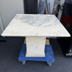 Mid Century Modern Full Real Marble Square Coffee Table Side Table Very Good Condition 