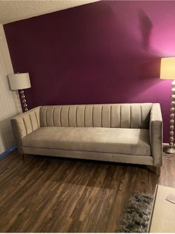 ✨ Modern  Z Gallerie Gray Velvet Sofa – $500 ✨