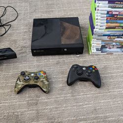 Xbox 360 with Games, Kinect, and Controllers