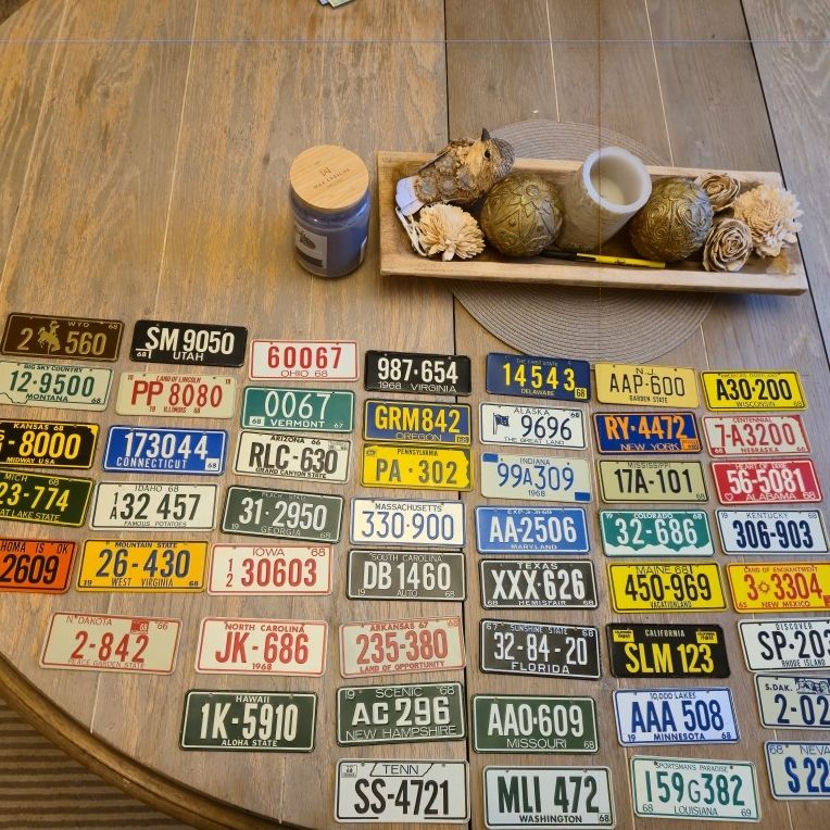1968 Cereal License Plates. Complete Set