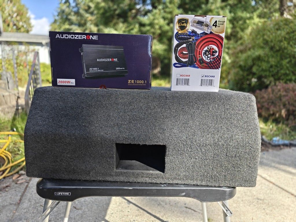 Custom 4th Order Box With 2 10" Rockford Subs 2k Amp And Wiring Kit