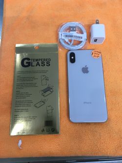 iPhone X unlocked with free temper glass and charger
