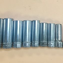 Snap On 3/8 six point deep metric sockets