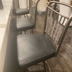 3 Swivel Counter Bar Stools $200 For All 3. Approx 25 inches from top of cushion to floor