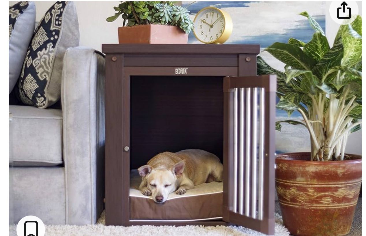 Pet Crate - New Age Pet ecoFLEX Pet Crate/End Table, Medium, Brown Wood-Like