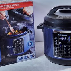 Blue Diamond Ceramic Nonstick, 16-in-1 6QT Electric Pressure Cooker, Slow Cooker #706