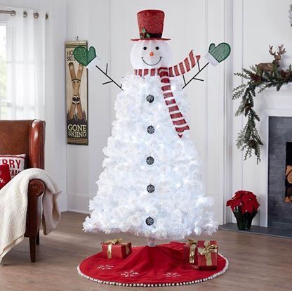 NEW - 6.5 ft Pre-Lit Snowman Christmas Tree