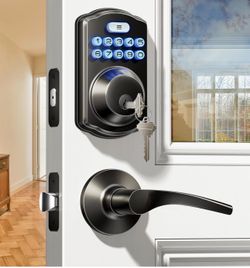 Veise Keyless Entry Door Lock with 2 Lever Handles - Electronic Keypad Deadbolt