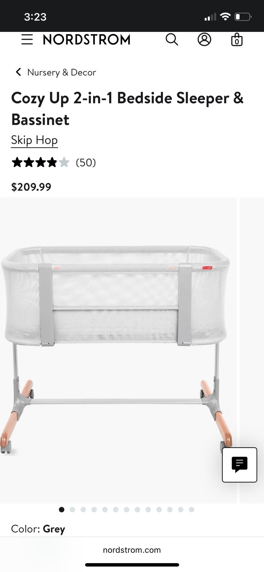 Bassinet Skip Hop 2 In 1 Bedside Sleeper And Bassinet