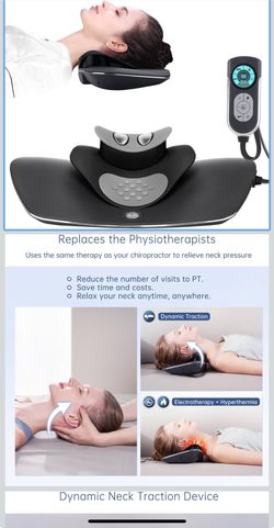 ALPHAY Multifunctional Lumbar Traction Device with Dynamic Lumbar Stretching & Knead Massage, Heat & Vibration Physical Therapy, Lower Back Massager L