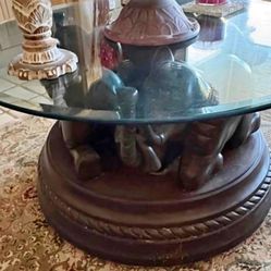 Elephant Coffee Table. Glass Top Included. Bombay Company