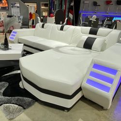 Sectional Sofa, Real Leather 