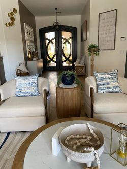 RH inspired swivel chairs