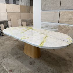 Oval Natural Marble Dining Table