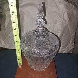 Beautiful, large vintage glass  candy dish with steeple lid.