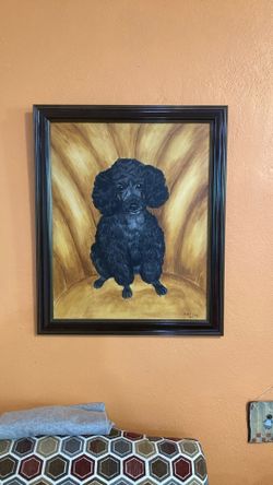 Hand Painted Portrait of a Poodle by K. McVey