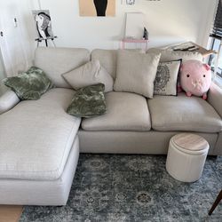 Beige/Cream L Shape Couch (Barely used-affordable)
