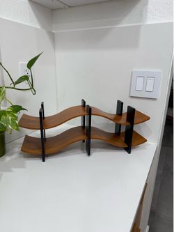 Vintage Early 90s 'Soundwave rack in cherry and black designed by Thomas Stender for Modulus