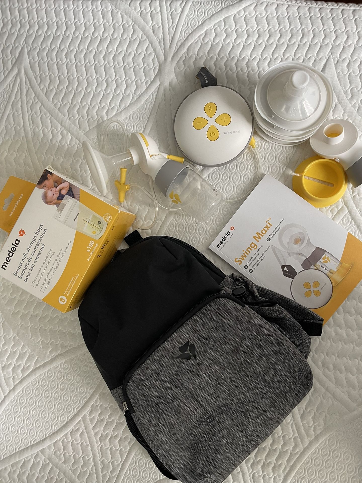 Medela Extractor de leche | Swing Maxi Double Electric | Extractor de leche portátil | Recargable USB-C | Bluetooth | Sistema cerrado